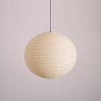 Minimalist Round Lantern Pendant Light With Fabric Shade — Halden Lighting