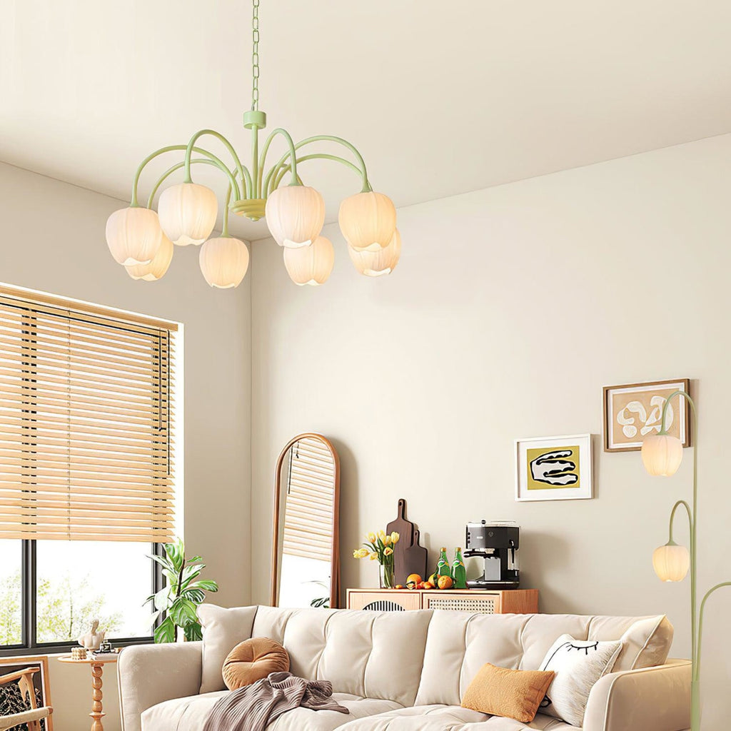 Retro Metal And Glass Chandelier With Included Bulbs For Living Room — Halden Lighting