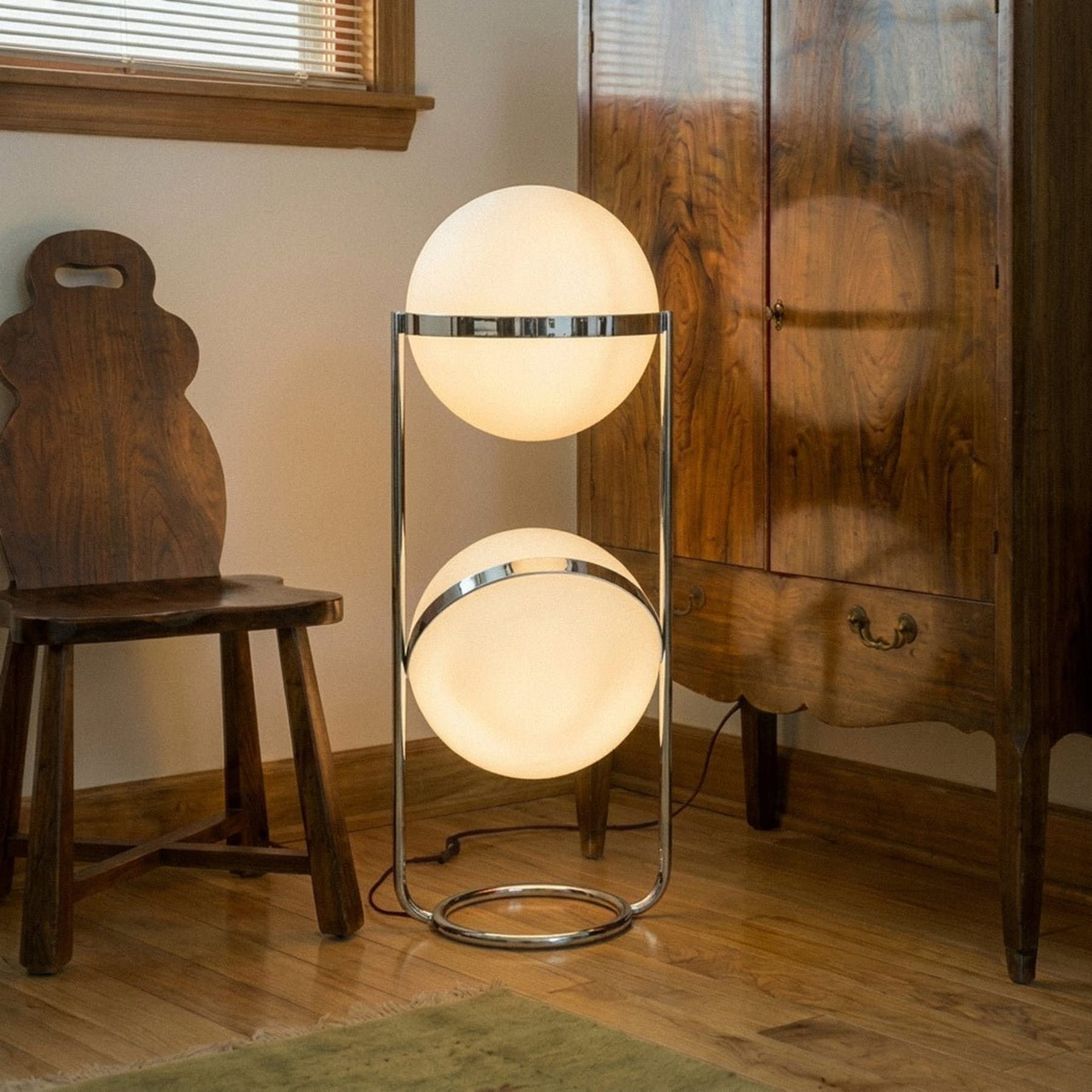 Modern Chrome Floor Lamp With Warm LED Glow for Living Room — Halden Lighting