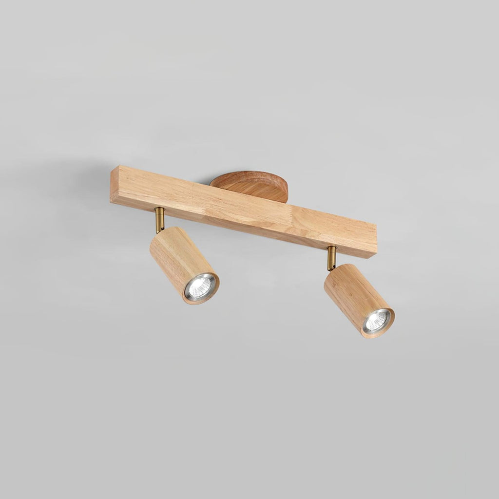 Modern Linear Walnut Wood Ceiling Light for Living Room in Brown — Halden Lighting
