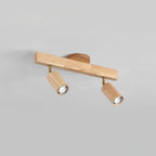 Modern Linear Walnut Wood Ceiling Light for Living Room in Brown — Halden Lighting