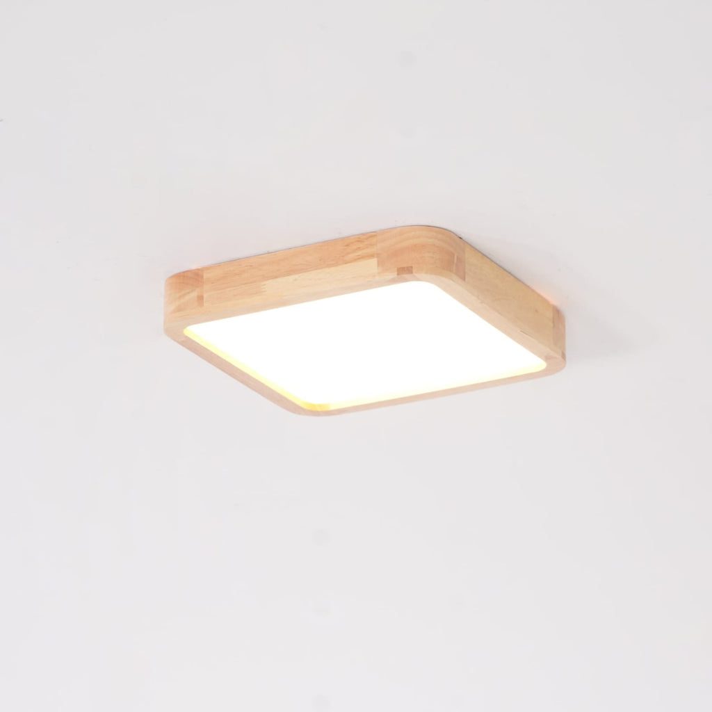 Scandinavian Wood Flush Mount Ceiling Light With Slim Profile — Halden Lighting