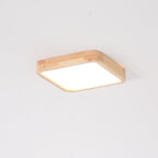 Scandinavian Wood Flush Mount Ceiling Light With Slim Profile — Halden Lighting