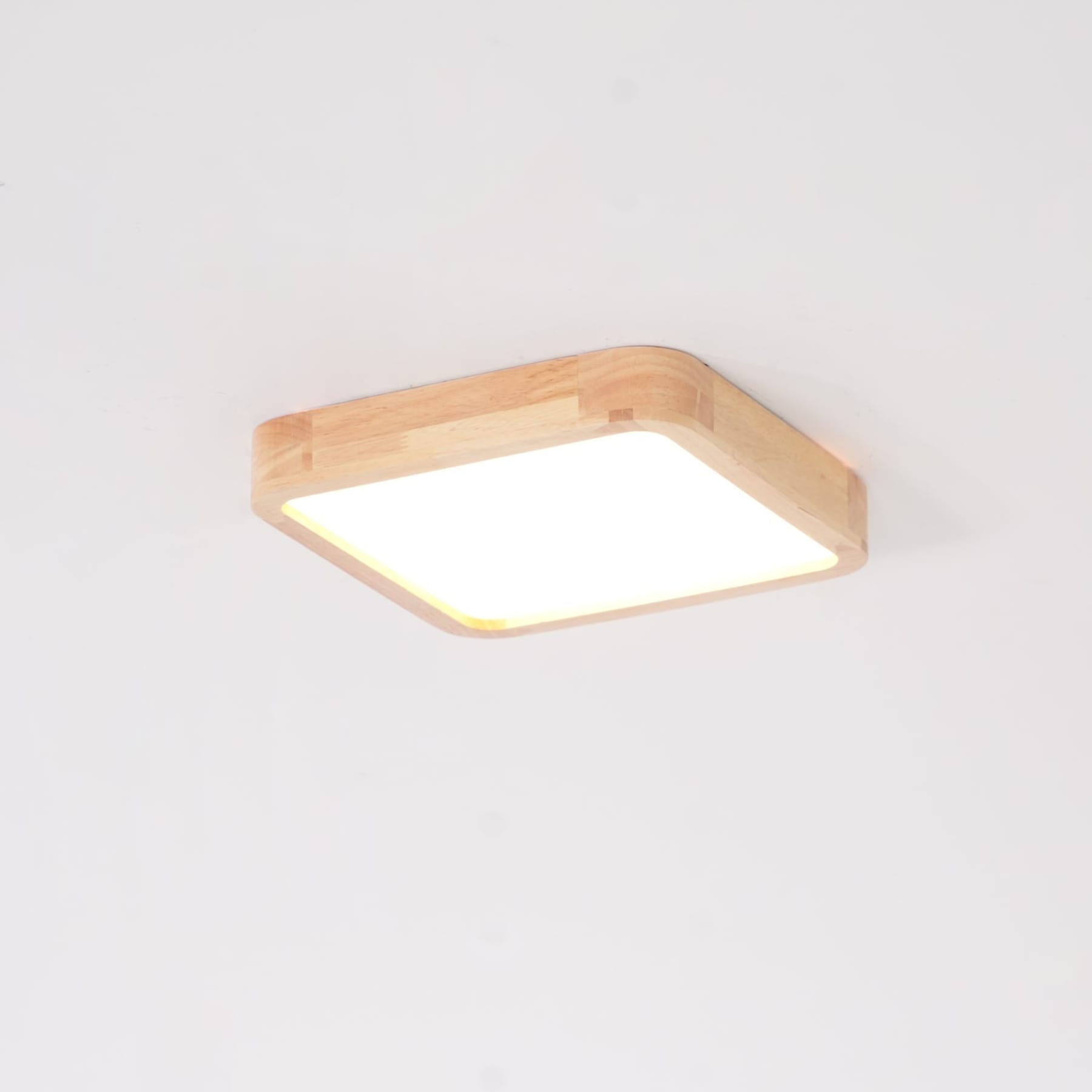 Scandinavian Wood Flush Mount Ceiling Light With Slim Profile — Halden Lighting