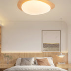 Scandinavian Wood Flush Mount Ceiling Light for Living Room — Halden Lighting