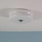 Retro Glass Flush Mount Ceiling Light For Living Room — Halden Lighting