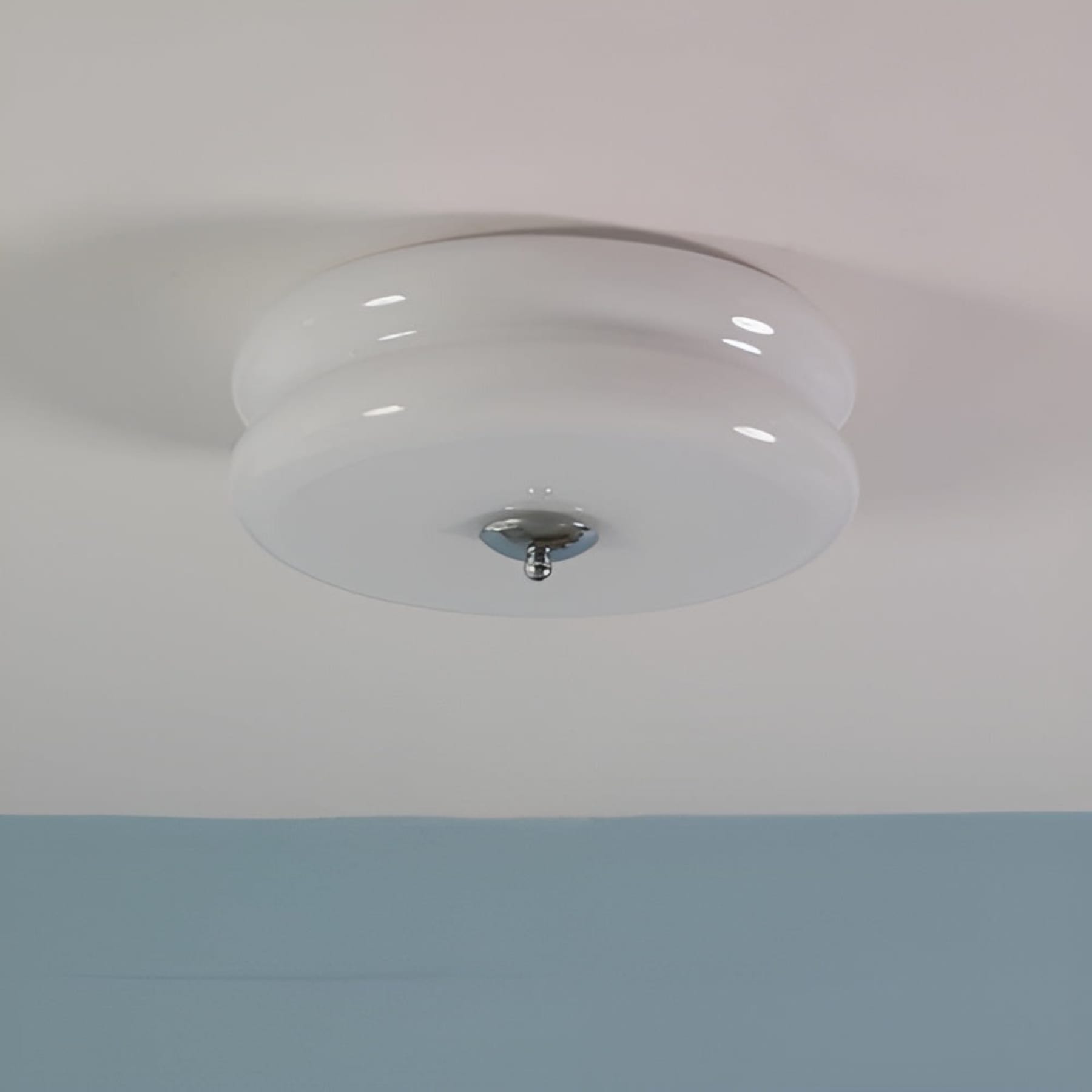 Retro Glass Flush Mount Ceiling Light For Living Room — Halden Lighting