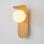 Modern Wood Wall Light With Tri-Colour LED Glow in Brown — Halden Lighting