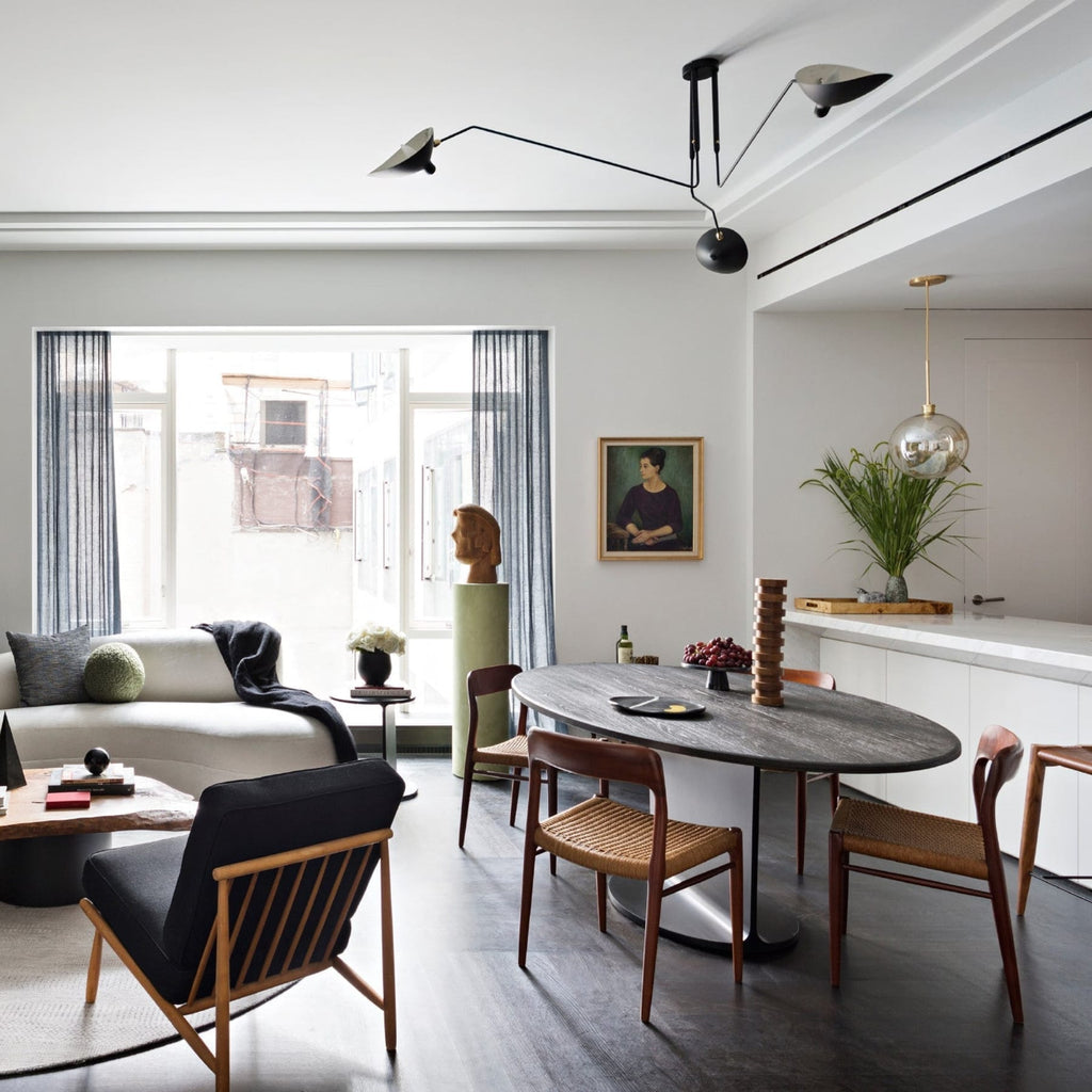 Modern Linear Metal Ceiling Light for Living Room — Halden Lighting