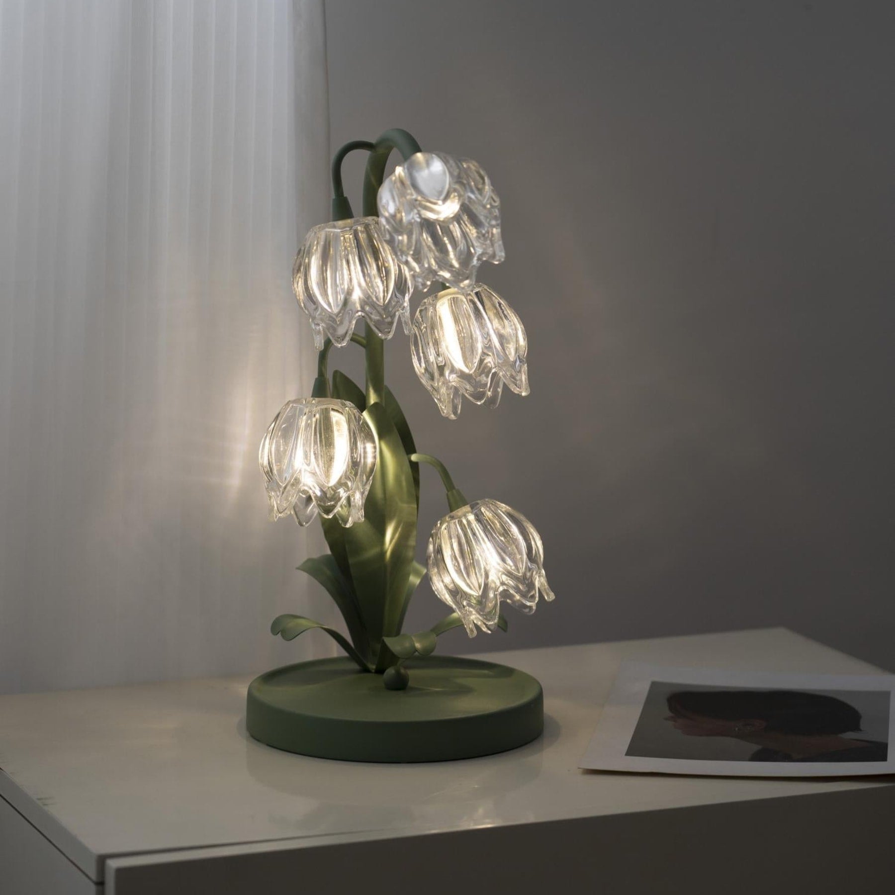 Retro Glass Table Lamp With Warm LED Glow — Halden Lighting