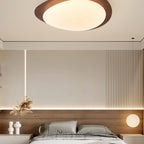 Scandinavian Wood Flush Mount Ceiling Light for Living Room — Halden Lighting