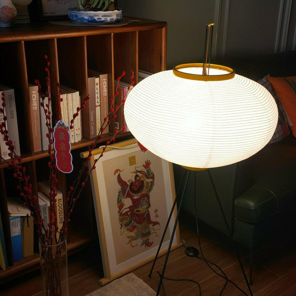 Modern Rice Paper Floor Lamp for Living Room and Bedroom — Halden Lighting