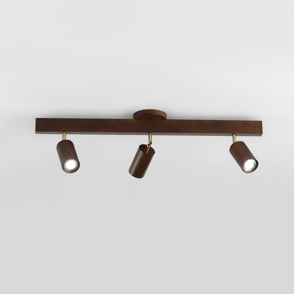 Modern Linear Walnut Wood Ceiling Light for Living Room in 80 x 22 cm (31" x 9") — Halden Lighting