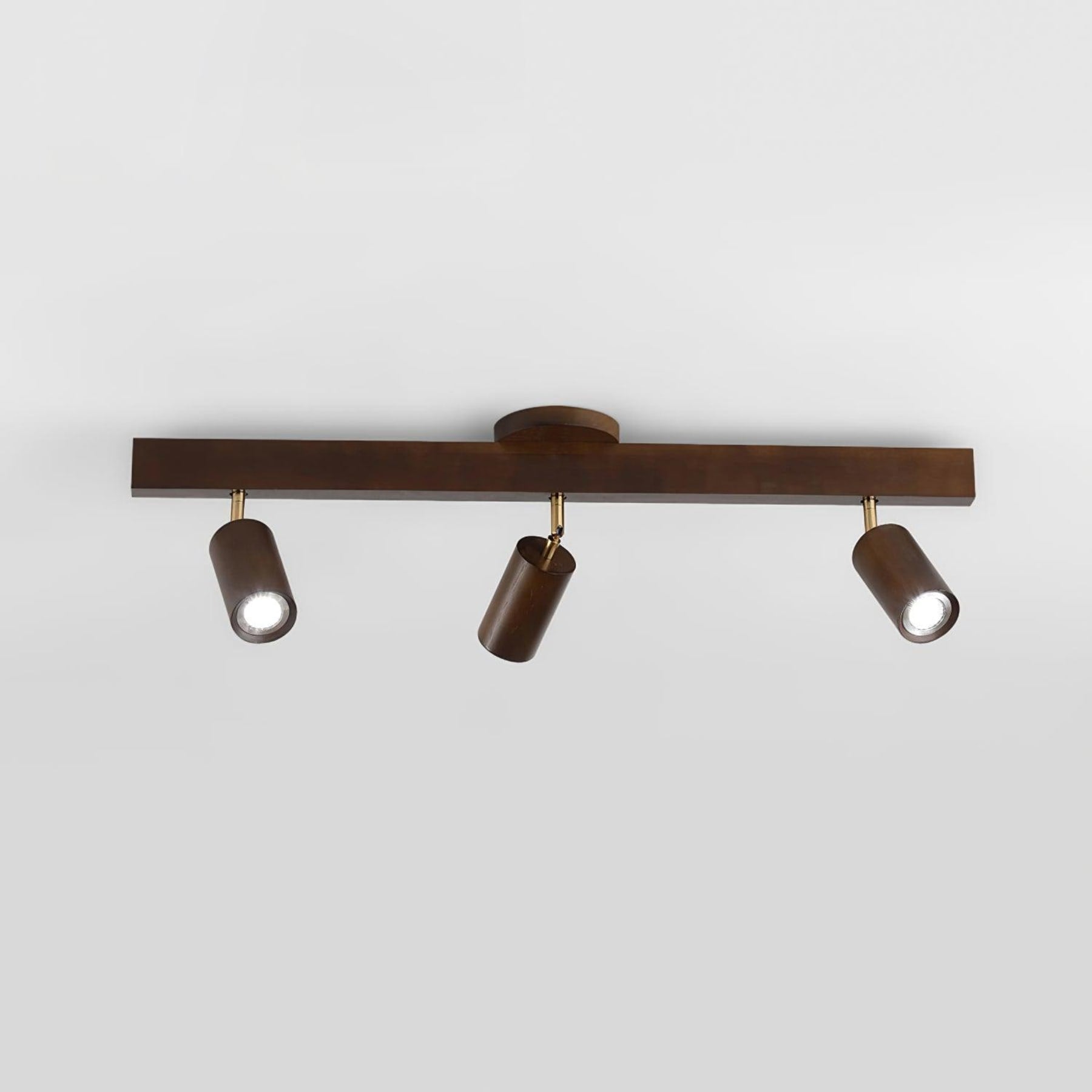 Modern Linear Walnut Wood Ceiling Light for Living Room in 80 x 22 cm (31" x 9") — Halden Lighting