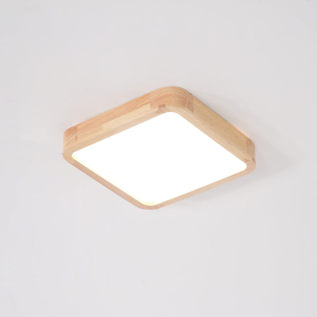 Scandinavian Wood Flush Mount Ceiling Light With Slim Profile — Halden Lighting