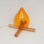 Modern Bamboo and Wood Table Lamp With Warm LED Glow — Halden Lighting