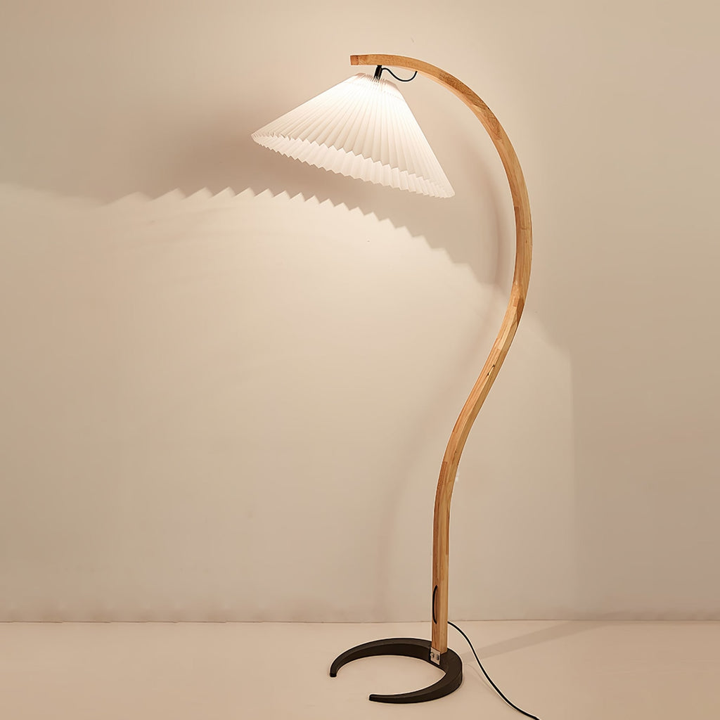 Scandinavian Wood Floor Lamp With Warm LED Glow for Living Room — Halden Lighting