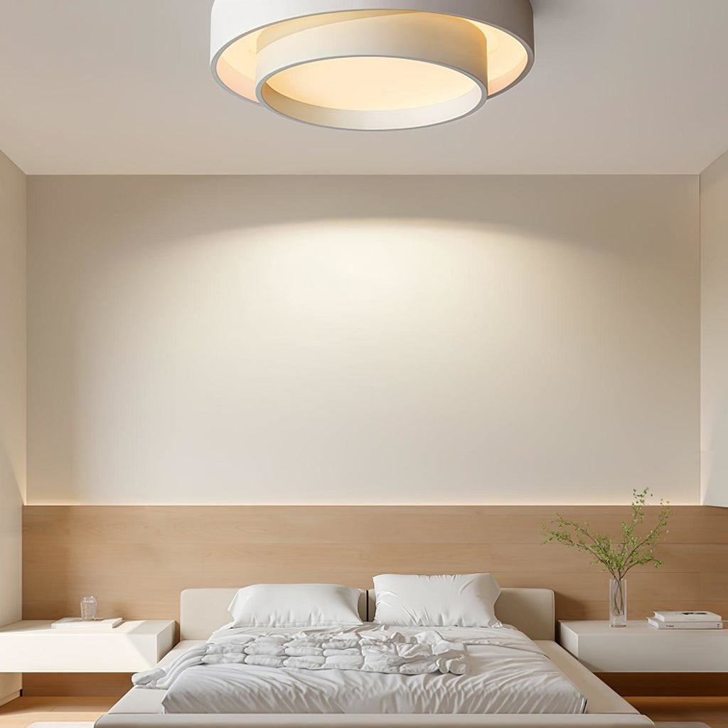 Modern Metal Flush Mount Ceiling Light With Cool Daylight Glow — Halden Lighting