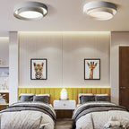 Modern Metal Flush Mount Ceiling Light With Cool Daylight Glow — Halden Lighting