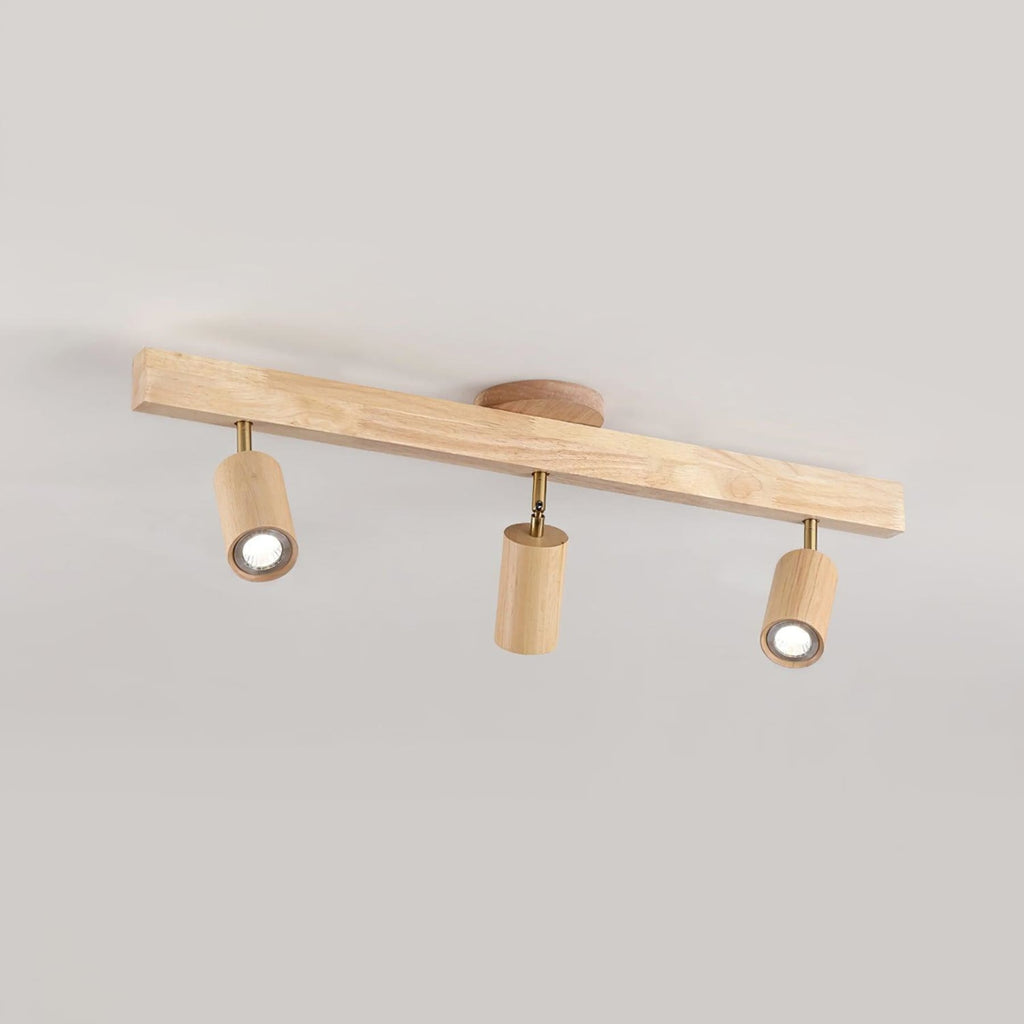 Modern Linear Walnut Wood Ceiling Light for Living Room — Halden Lighting
