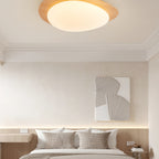 Scandinavian Wood Flush Mount Ceiling Light for Living Room — Halden Lighting