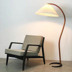 Scandinavian Wood Floor Lamp With Warm LED Glow for Living Room — Halden Lighting
