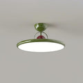 Modern Metal Semi-Flush Ceiling Light With Tri-Colour Dimming in Green — Halden Lighting