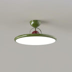 Modern Metal Semi-Flush Ceiling Light With Tri-Colour Dimming in Green — Halden Lighting