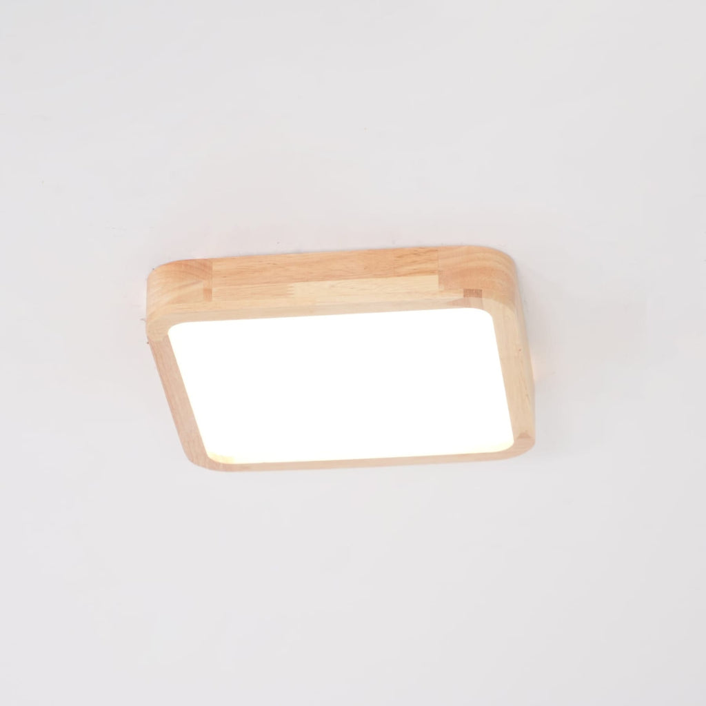 Scandinavian Wood Flush Mount Ceiling Light With Slim Profile — Halden Lighting