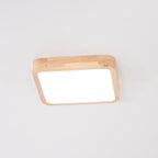 Scandinavian Wood Flush Mount Ceiling Light With Slim Profile — Halden Lighting