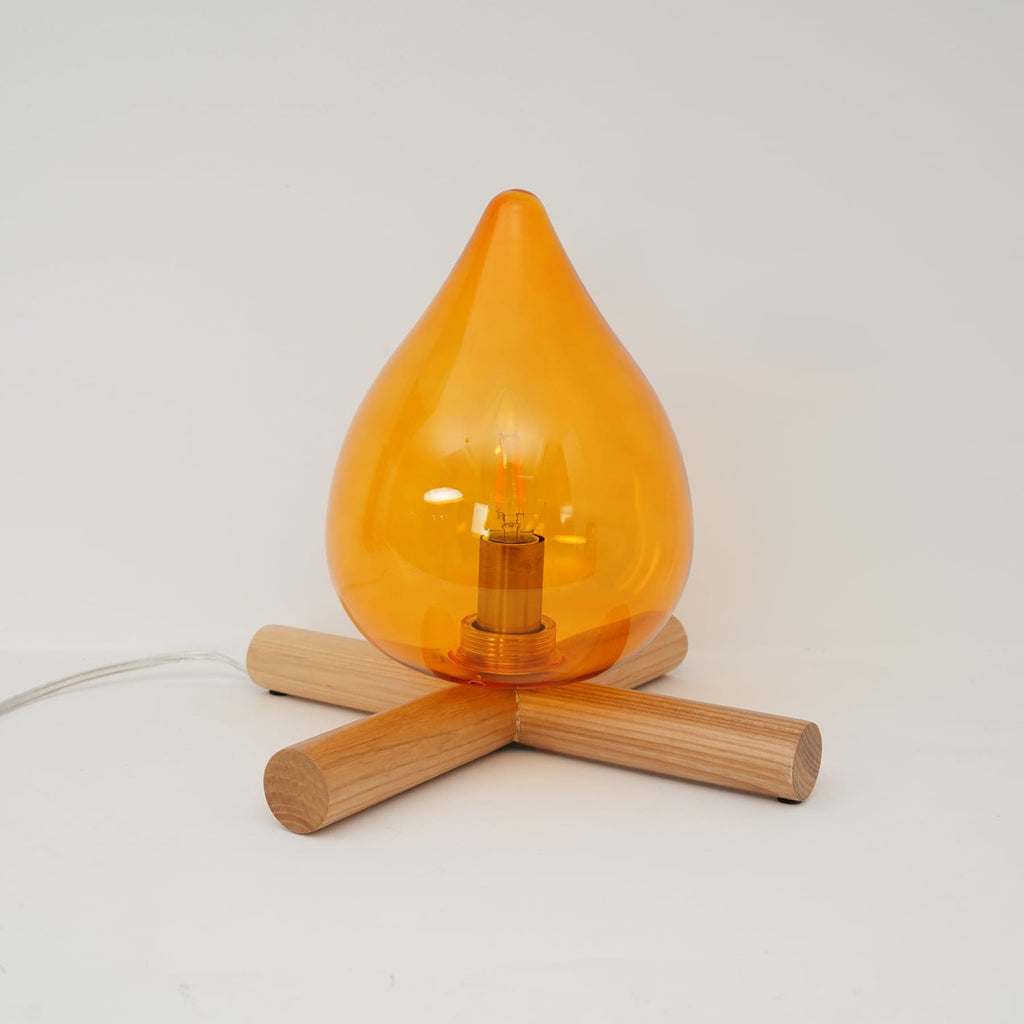 Modern Bamboo and Wood Table Lamp With Warm LED Glow — Halden Lighting