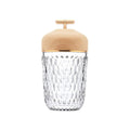 Modern Glass Table Lamp With USB Plug-In Convenience in Gold Brown — Halden Lighting