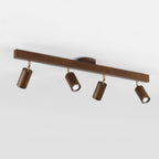 Modern Linear Walnut Wood Ceiling Light for Living Room in 100 × 22 cm (39" × 9") — Halden Lighting