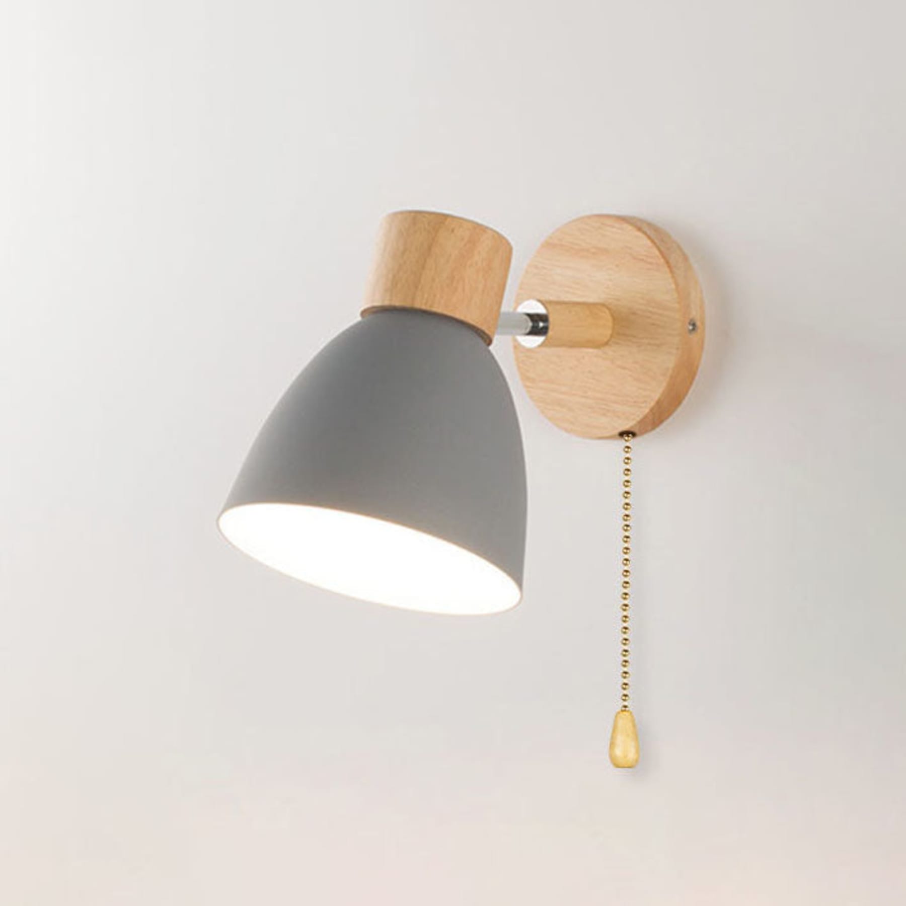 Modern Wood Wall Light With Matte Finish in Grey — Halden Lighting