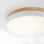 Modern Wood Flush Mount Ceiling Light With Remote Dimming — Halden Lighting