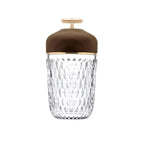 Modern Glass Table Lamp With USB Plug-In Convenience in Gold Dark Brown — Halden Lighting