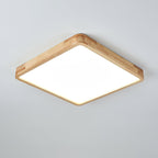 Scandinavian Wood Flush Mount Ceiling Light With Slim Profile in Square: 60 x 60 x 6 cm (23.6" x 23.6" x 2.7") — Halden Lighting