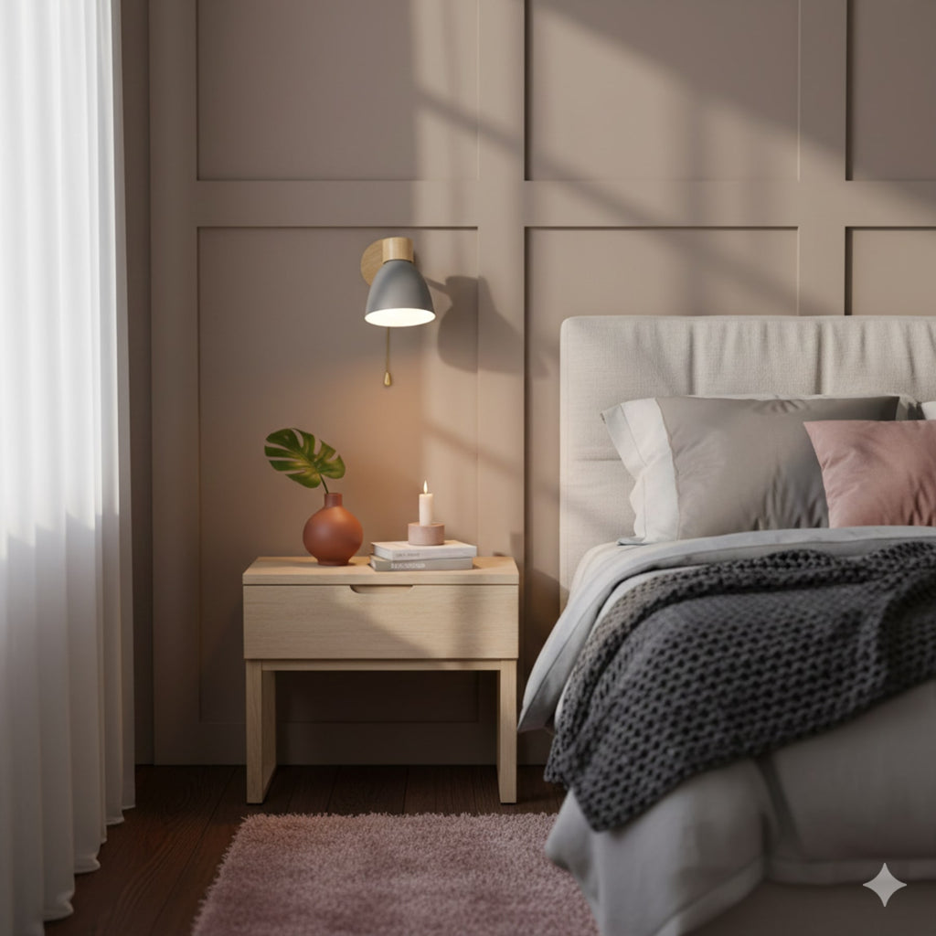 Modern Wood Wall Light With Matte Finish — Halden Lighting