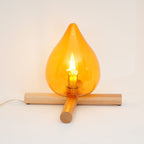 Modern Bamboo and Wood Table Lamp With Warm LED Glow — Halden Lighting