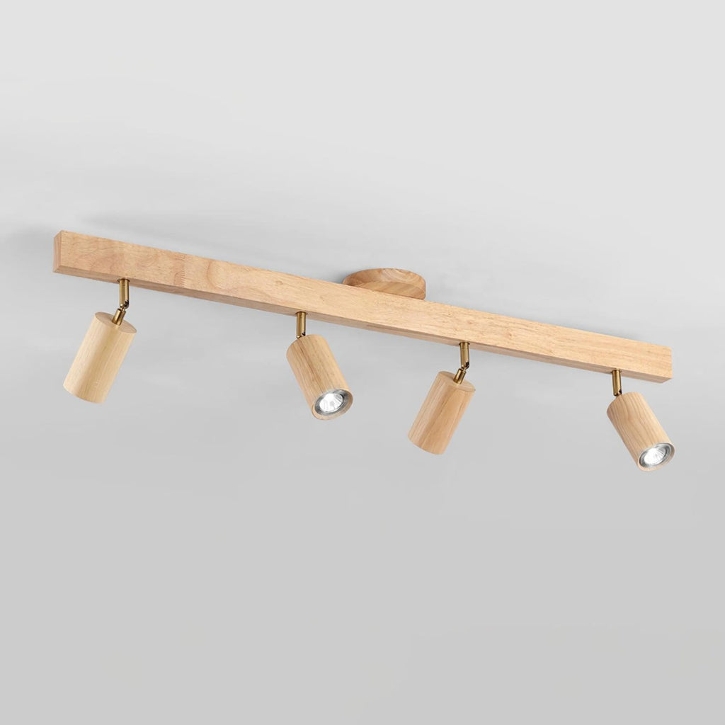 Modern Linear Walnut Wood Ceiling Light for Living Room — Halden Lighting