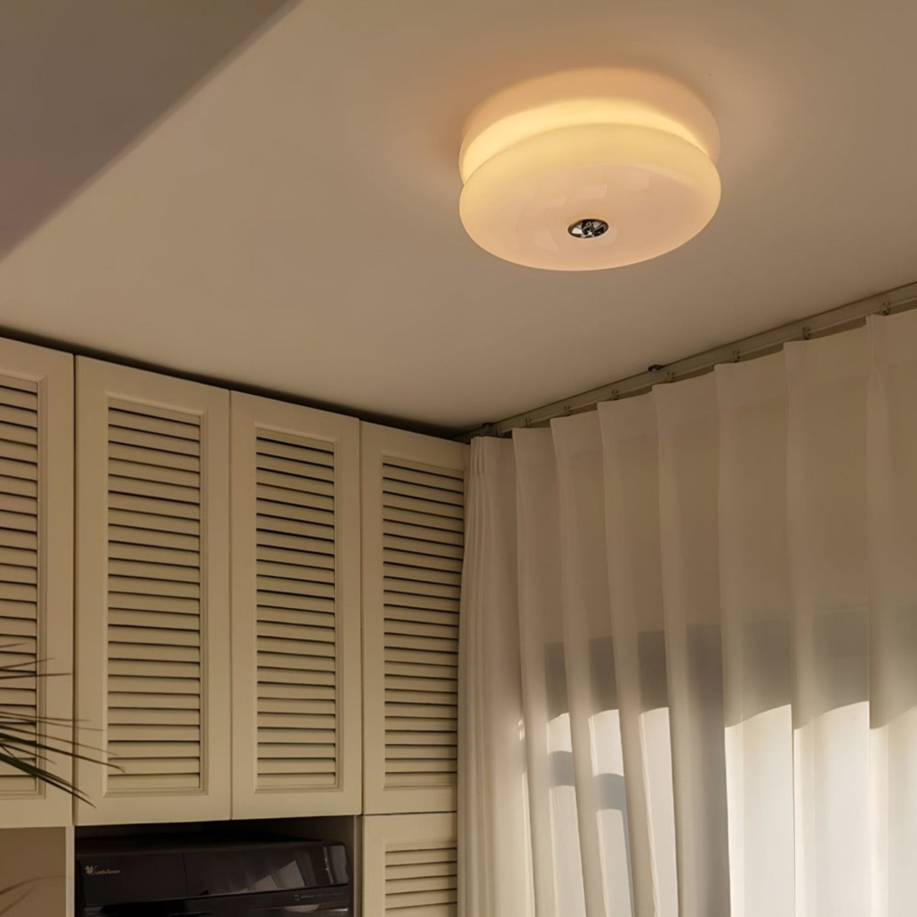 Retro Glass Flush Mount Ceiling Light For Living Room — Halden Lighting