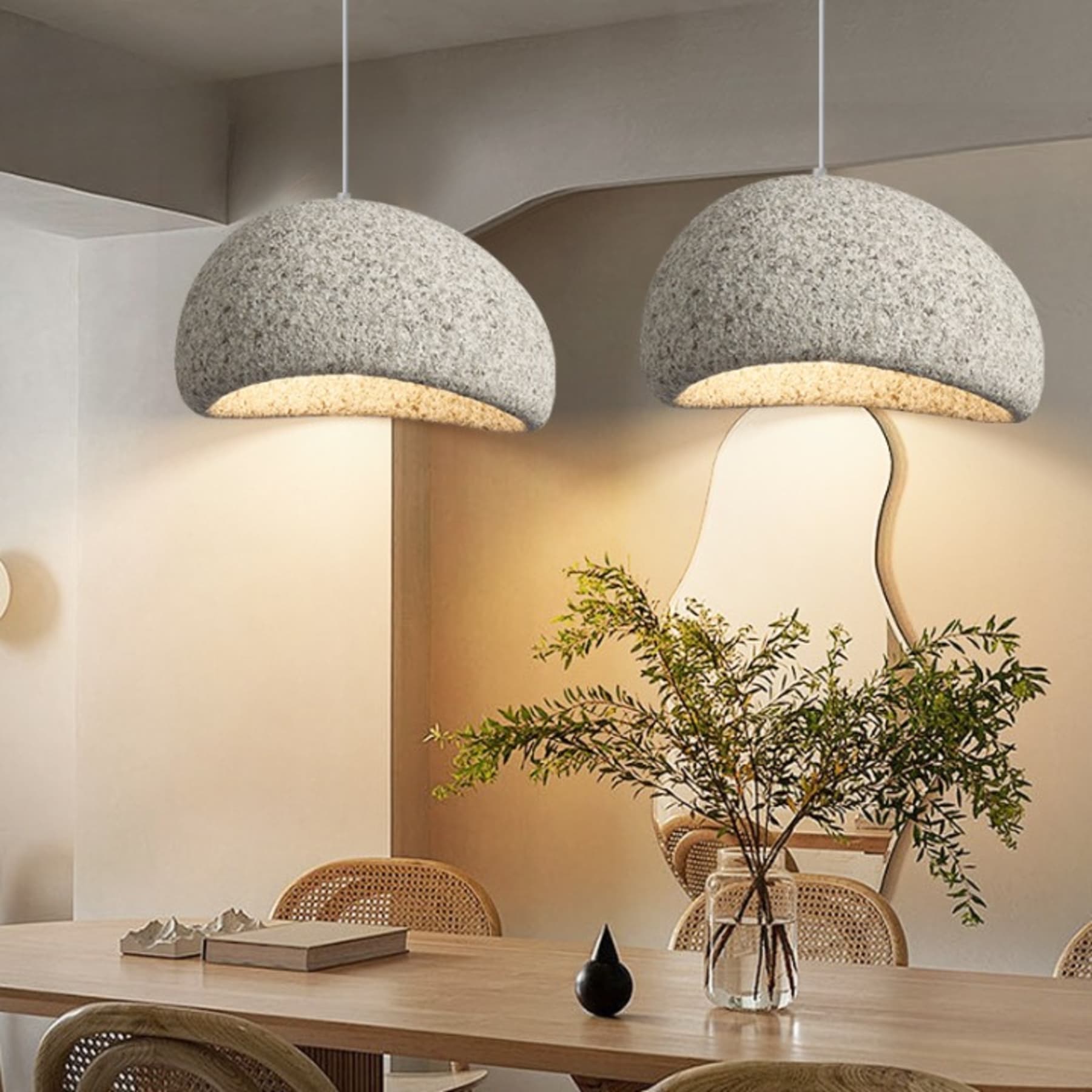 Modern Stone Pendant Light With Matte Finish for Living Room — Halden Lighting