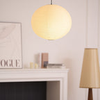 Minimalist Round Lantern Pendant Light With Fabric Shade — Halden Lighting