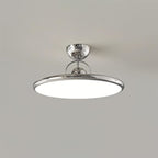 Modern Metal Semi-Flush Ceiling Light With Tri-Colour Dimming in Chrome — Halden Lighting