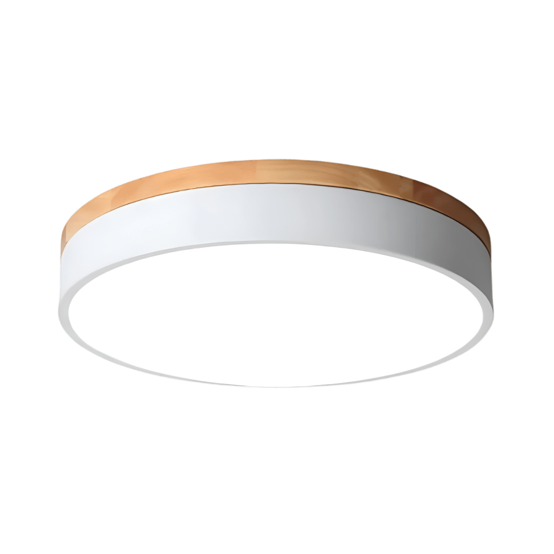 Modern Wood Flush Mount Ceiling Light With Remote Dimming in White — Halden Lighting