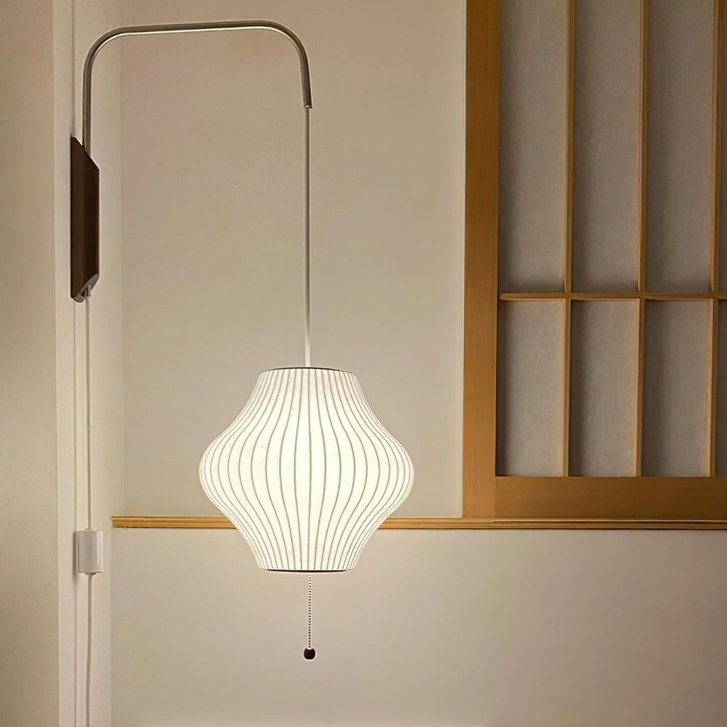 Retro Silk and Walnut Wall Light With Warm LED Glow — Halden Lighting