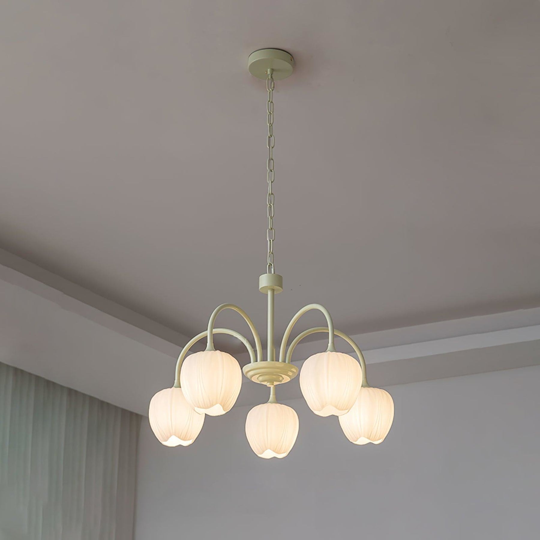 Retro Metal And Glass Chandelier With Included Bulbs For Living Room — Halden Lighting