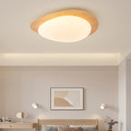 Scandinavian Wood Flush Mount Ceiling Light for Living Room — Halden Lighting