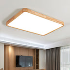 Scandinavian Wood Flush Mount Ceiling Light With Slim Profile — Halden Lighting