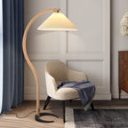 Scandinavian Wood Floor Lamp With Warm LED Glow for Living Room — Halden Lighting